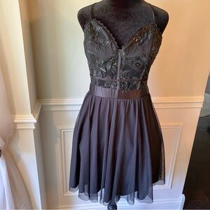 Crystal Doll Lace Mesh Sleeveless A-Line Dress